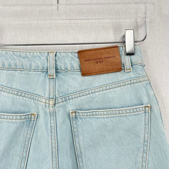 MVP WARDROBE High Rise Straight Leg Jeans 2 Light Wash MARIA VITTORIA PAOLILLO - Picture 12 of 16